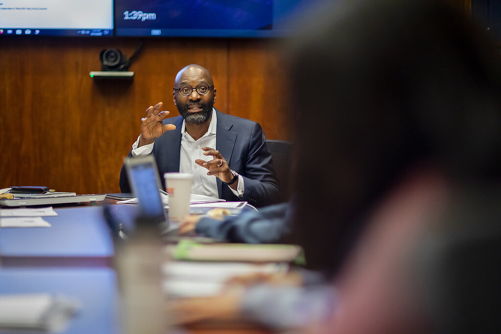  John L. JacksonDean of the Annenberg School for Communication and Richard Perry University Professor teaching a seminar